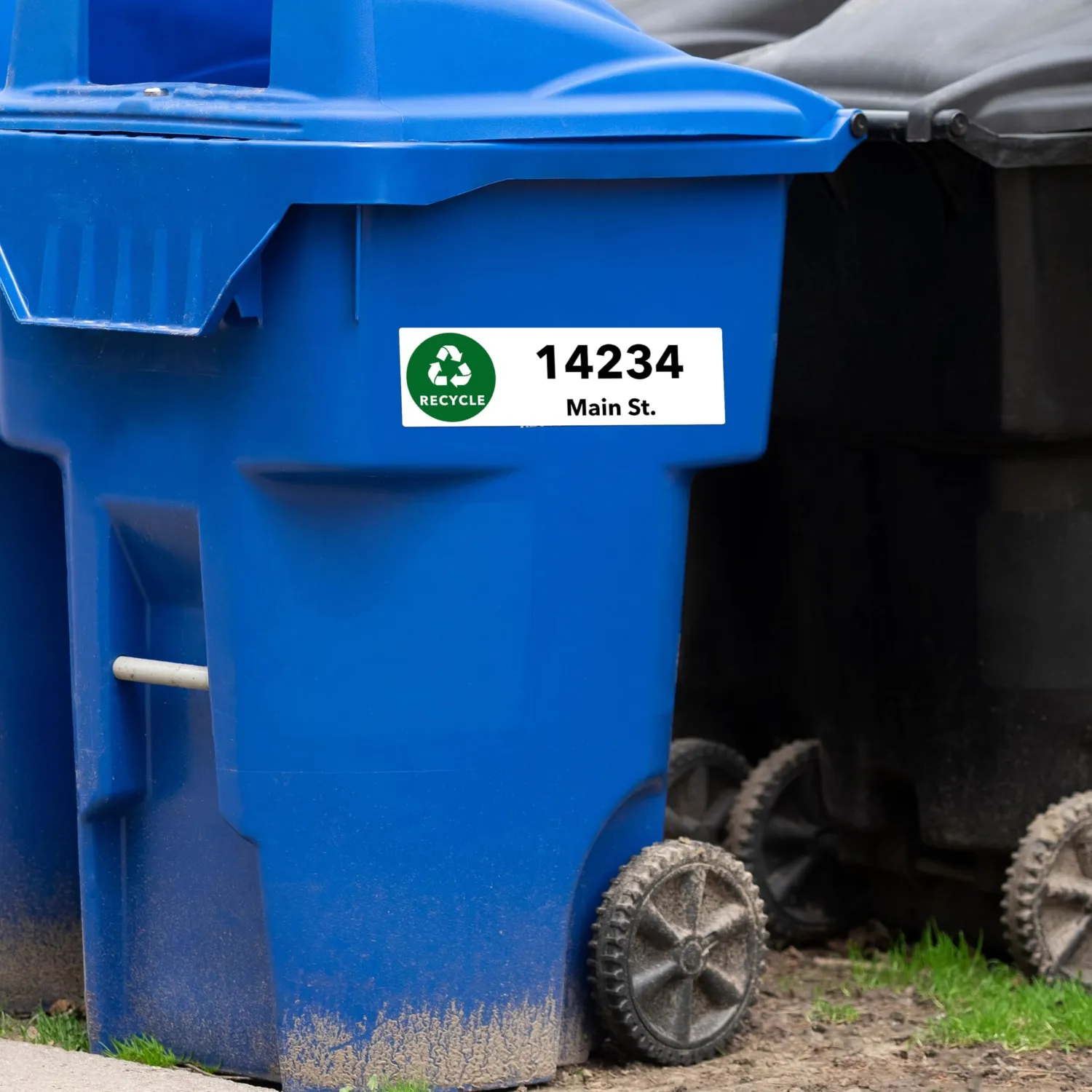 Custom Trash Can Stickers - Personalized Garbage, Recycle and Yard Waste Container Labels for Address and House Number
