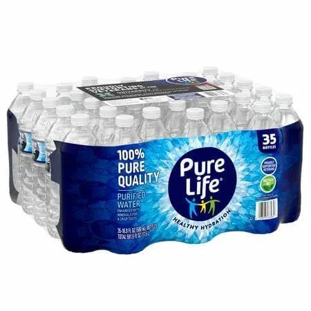 Pure Life water 16.9 fl oz Bottles (35-Pack) – Clean, Refreshing Bottled Drinking Water for Hydration, On-the-Go, and Everyday Use
