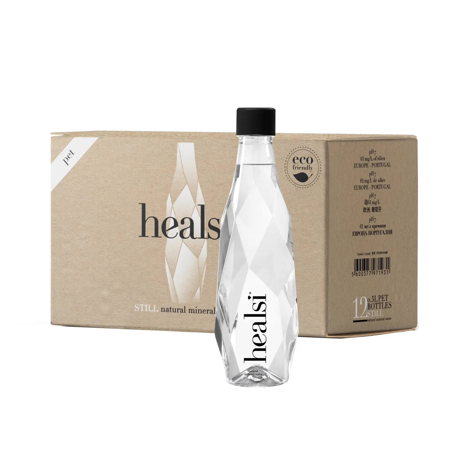 Healsi Natural Artesian Still Water, pH7, Rich in Silica, 12 x 16.9 fl oz – Crystal | Pure Artesian Water | Refreshing Taste | Balanced pH7 for Optimal Hydration