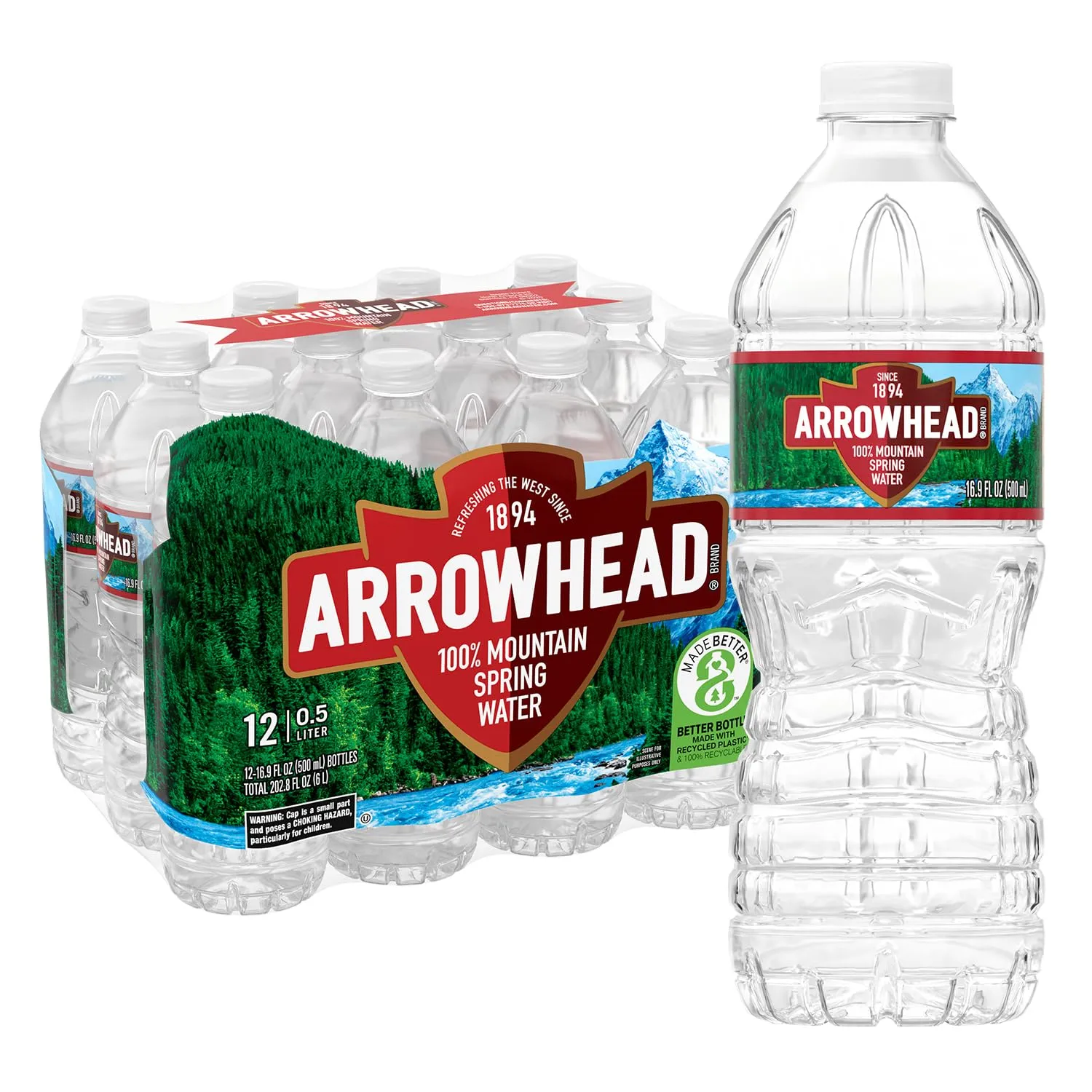 Arrowhead Mountain Spring Water, 16.9 Fl. Oz., Pack of 12