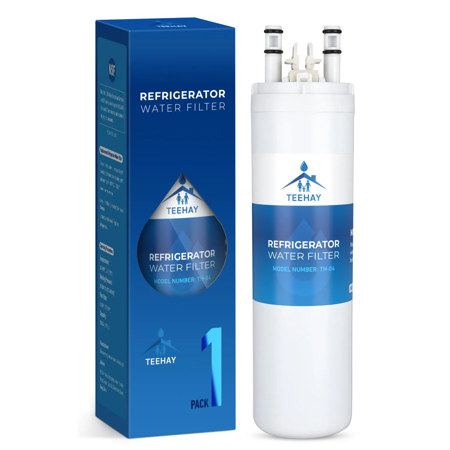 WF3CB Water Filter Replacement, TH-04 Compatible with Frigidaire PureSource 3 WF3CB,706465, 242069601, 242086201, AP4567491, PS3412266, Height 9 Inches 1 Pack (1)