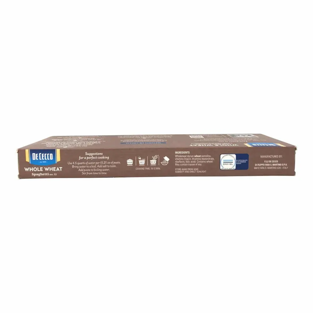 DE CECCO PASTA Whole Wheat Spaghetti, 13.25 OZ