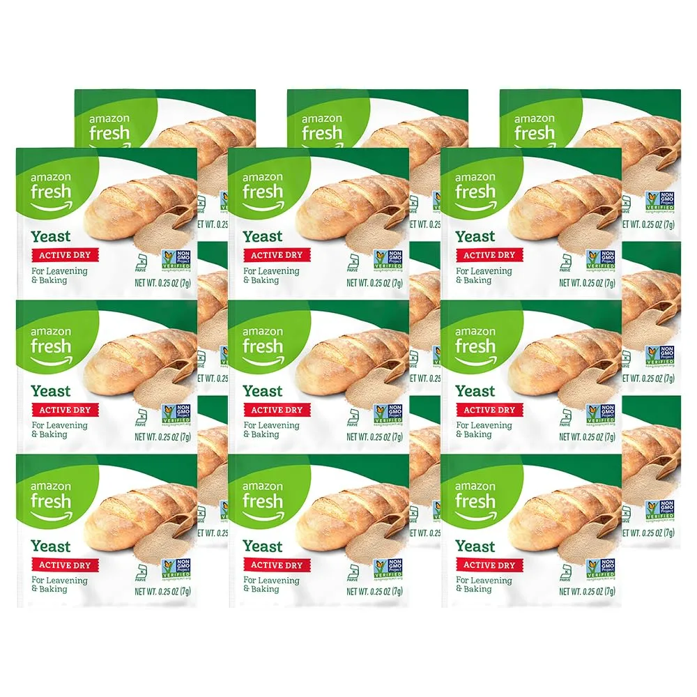 Amazon Fresh, Active Dry Yeast, 0.75 Oz, (Pack of 18)