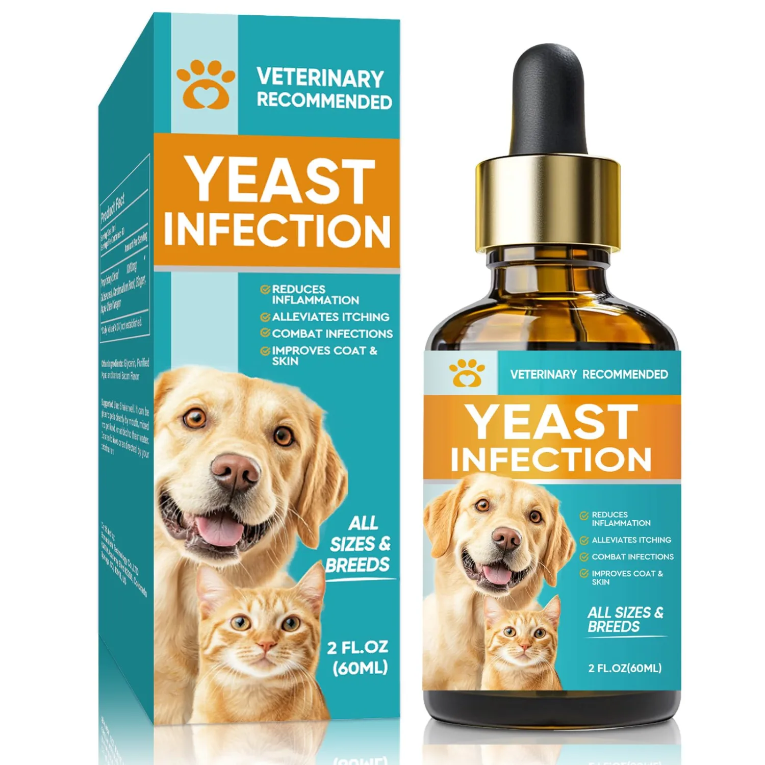 Yeast Infection Treatment for Dogs, Gentle Dog Yeast Infection Relief Itchy Skin & Ear Treatment, Effectively Soothing Irritation & Itching Discomfort for Dogs