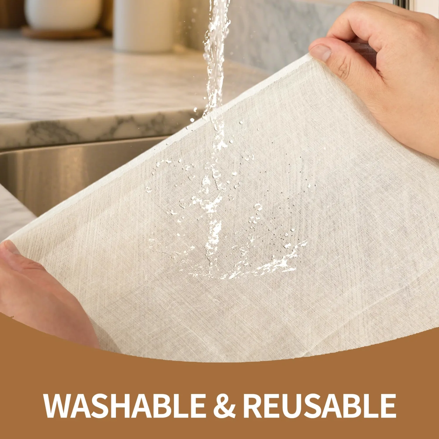 6-Pack Hemmed Cheesecloths - 20"X20" Reusable Unbleached Cotton For Cheese Making, Nut Milk, Yogurt Straining & Crafts. Food-Grade, Pre-Cut With Reinforced Edges