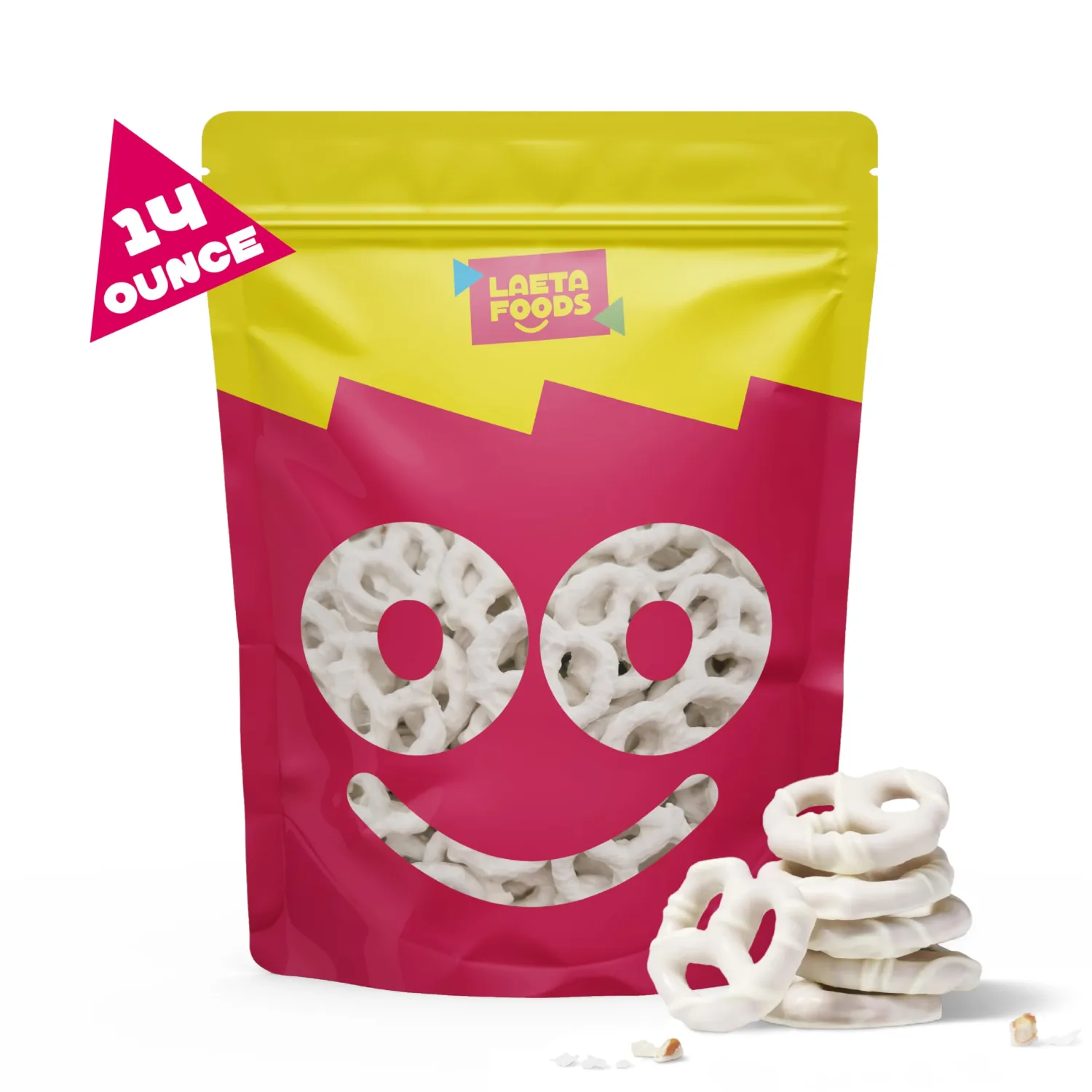 Yogurt Covered Pretzels, Salted Pretzels in Sweet Vanilla Yogurt, 14 Ounce Bag