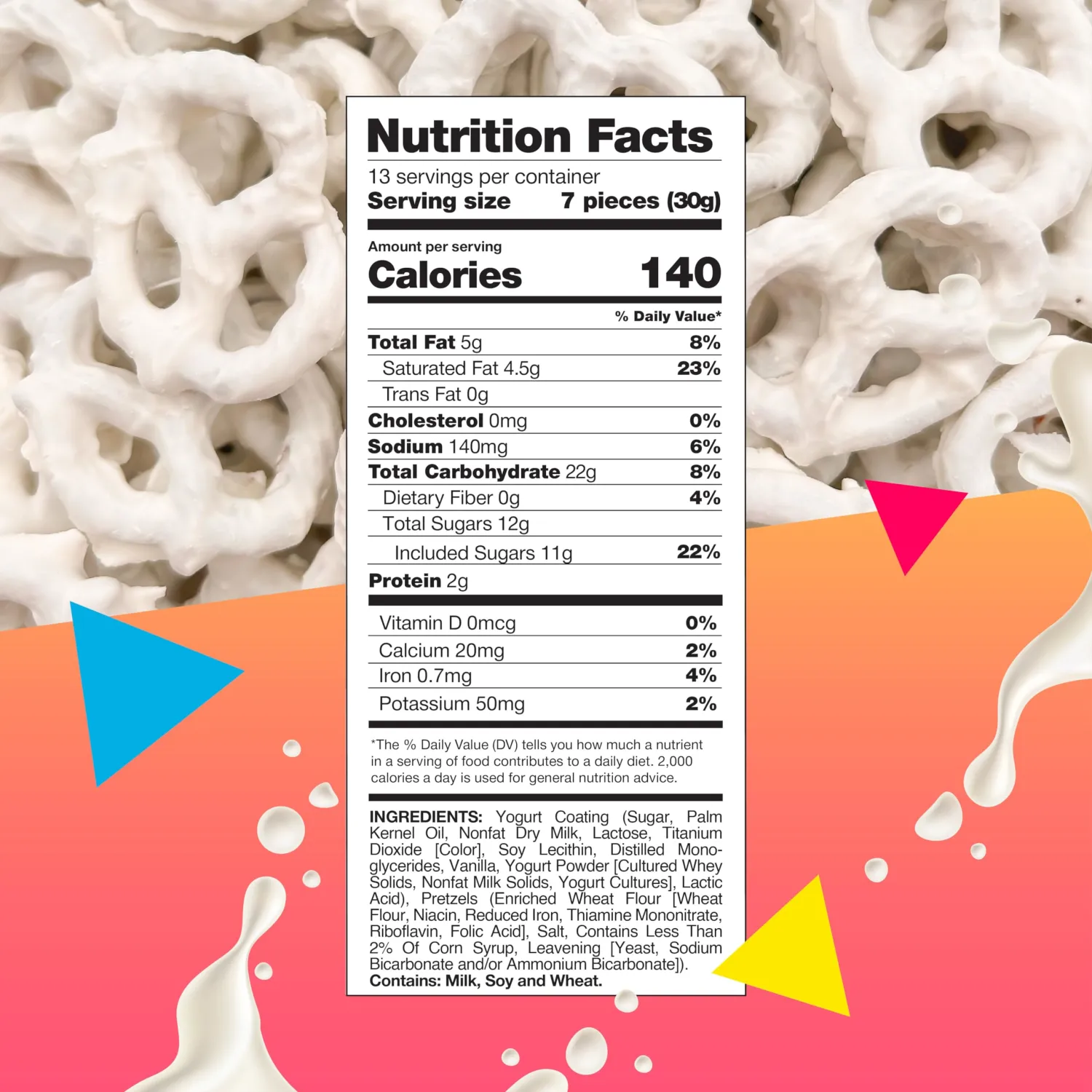 Yogurt Covered Pretzels, Salted Pretzels in Sweet Vanilla Yogurt, 14 Ounce Bag