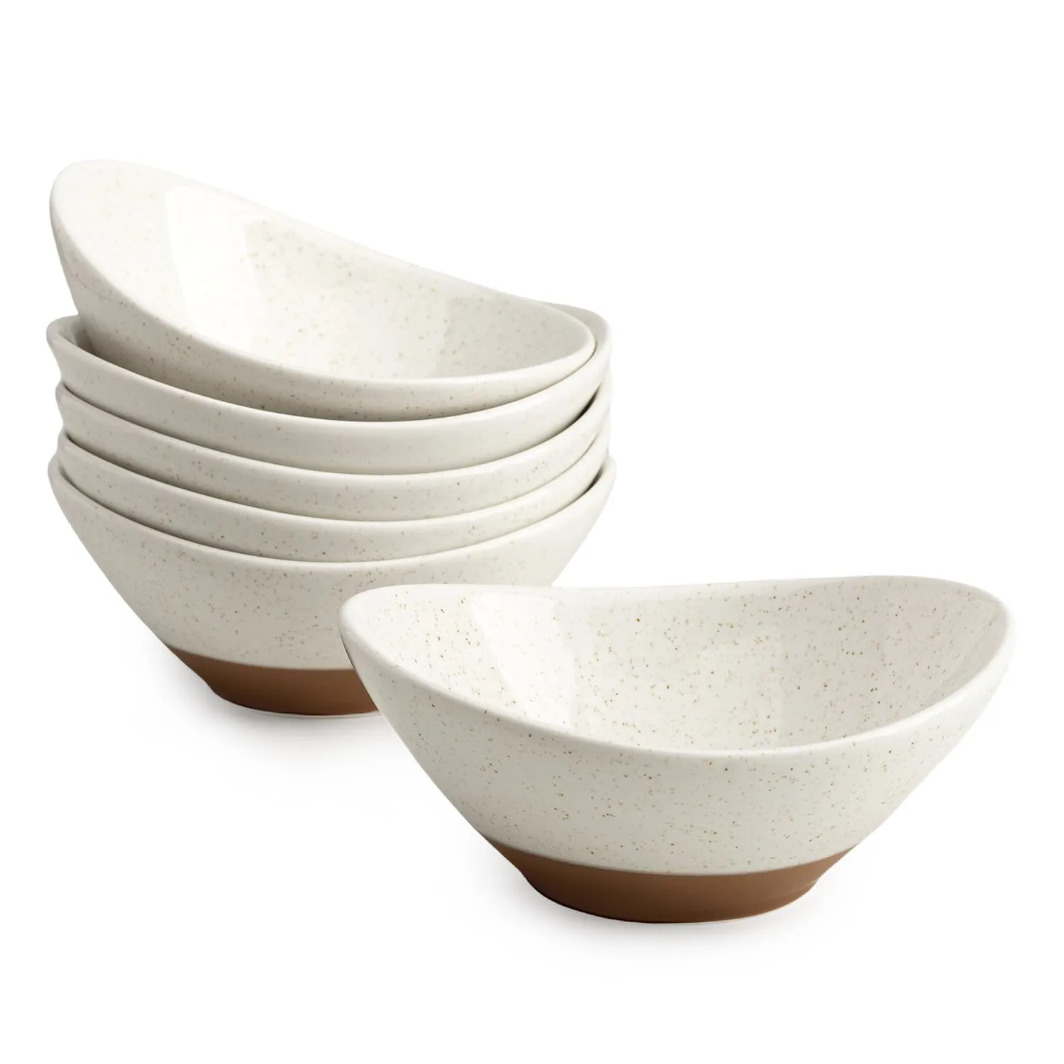 Teocera 5 Inch Porcelain Small Bowls Set, 6 Ounce small serving bowls for Dessert, Ice Cream, Snack, Dipping, Side Dishes, Microwave & Dishwasher Safe- Beige
