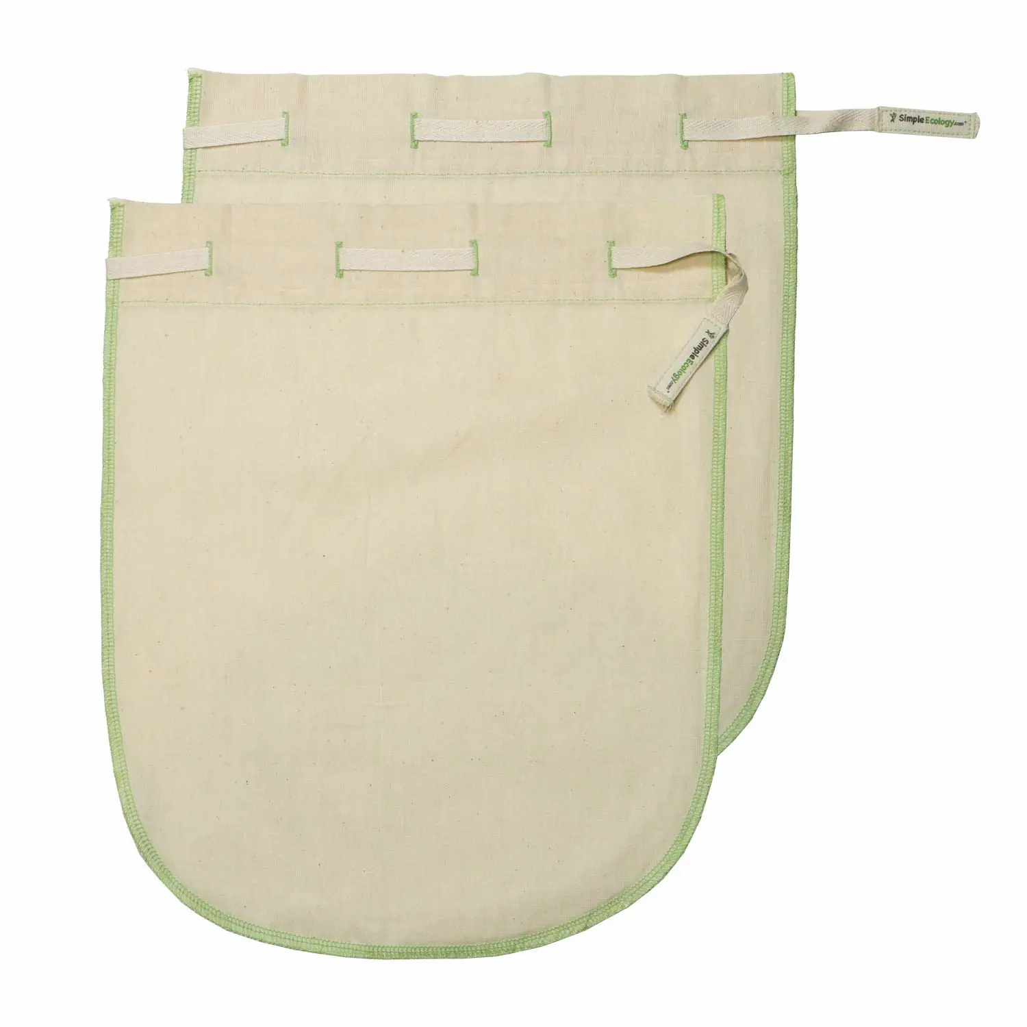 Worlds Best Reusable Organic Cotton Muslin Fine Mesh Straining Bags - Nutmilk Set (Large 2 Pack) (cold brew, coffee filter, loose leaf tea infuser, food yogurt juice pulp strainer)