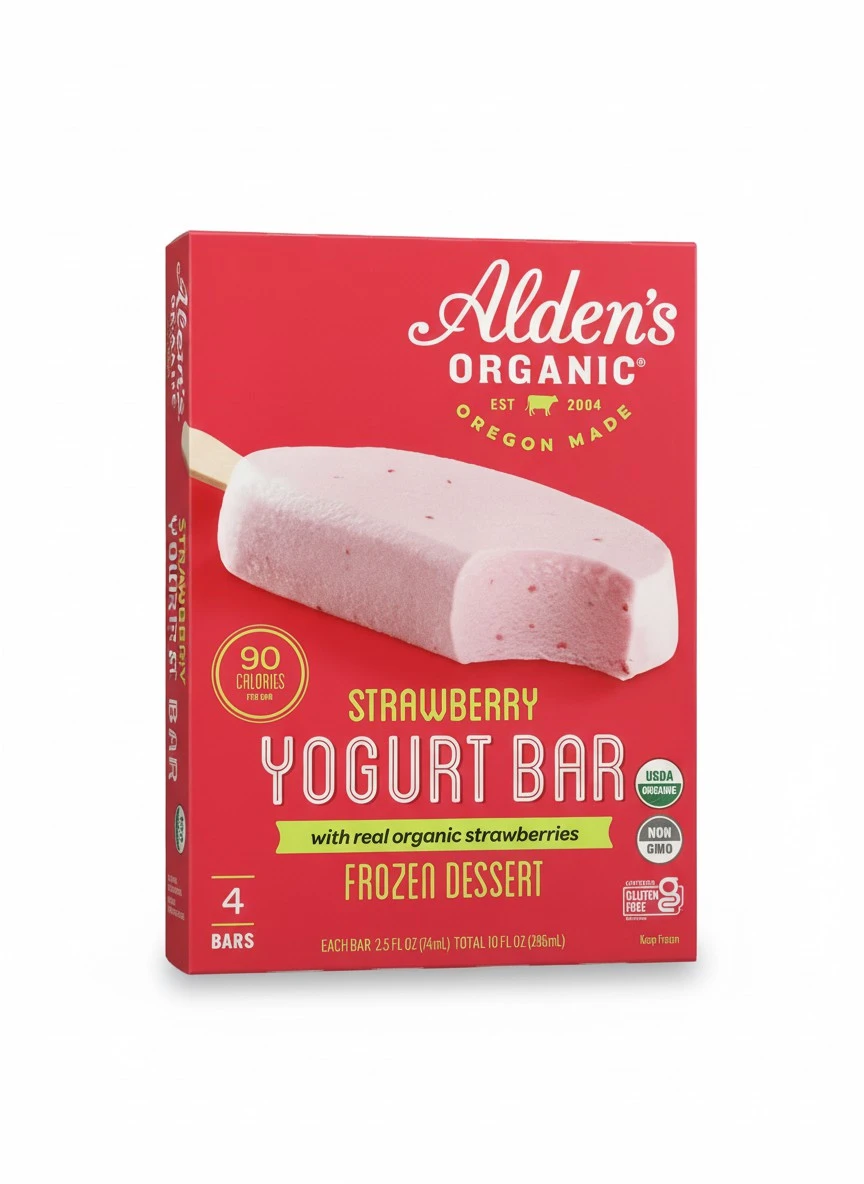 Alden's Organic Strawberry Yogurt Bars, 4 ct, 10 fl oz