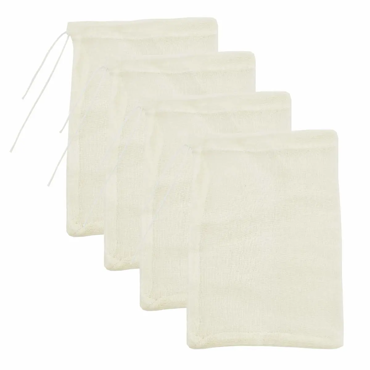 AOUXSEEM 4 Pack Small Cheesecloth Bags for Hot Milk Tea, Reusable Cold Brew Coffee Bags for Straining, Mesh Filter Cooking Bags for Spices Making Cheese, Yogurt Juice Strainer (4"x6")