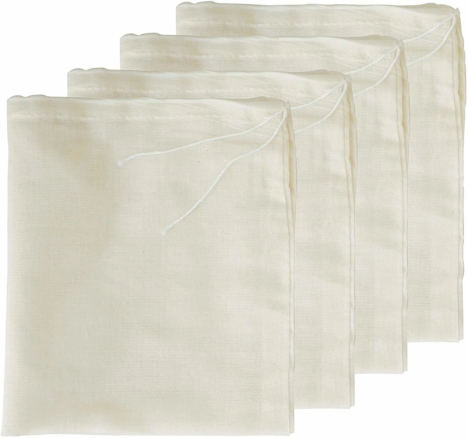AOUXSEEM 4 Pack Small Cheesecloth Bags for Hot Milk Tea, Reusable Cold Brew Coffee Bags for Straining, Mesh Filter Cooking Bags for Spices Making Cheese, Yogurt Juice Strainer (10"x12")
