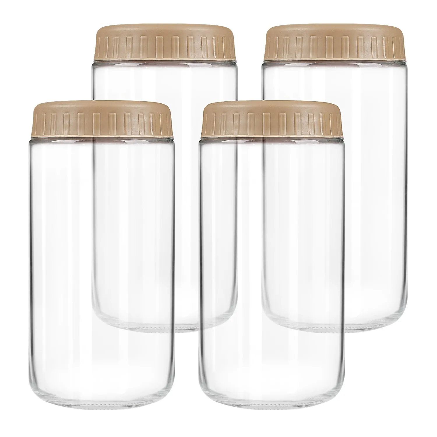 Overnight Oats Containers with Lids, 24oz Glass Jars with Lids 4 pcs, Taffy, Wide Mouth Mason jars for Salad, Yogurt, Snacks, Meal Prep