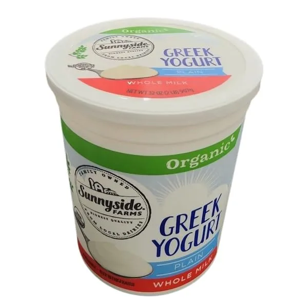 Sunnyside Farms, Organic Whole Milk Plain Yogurt, 32 Ounce