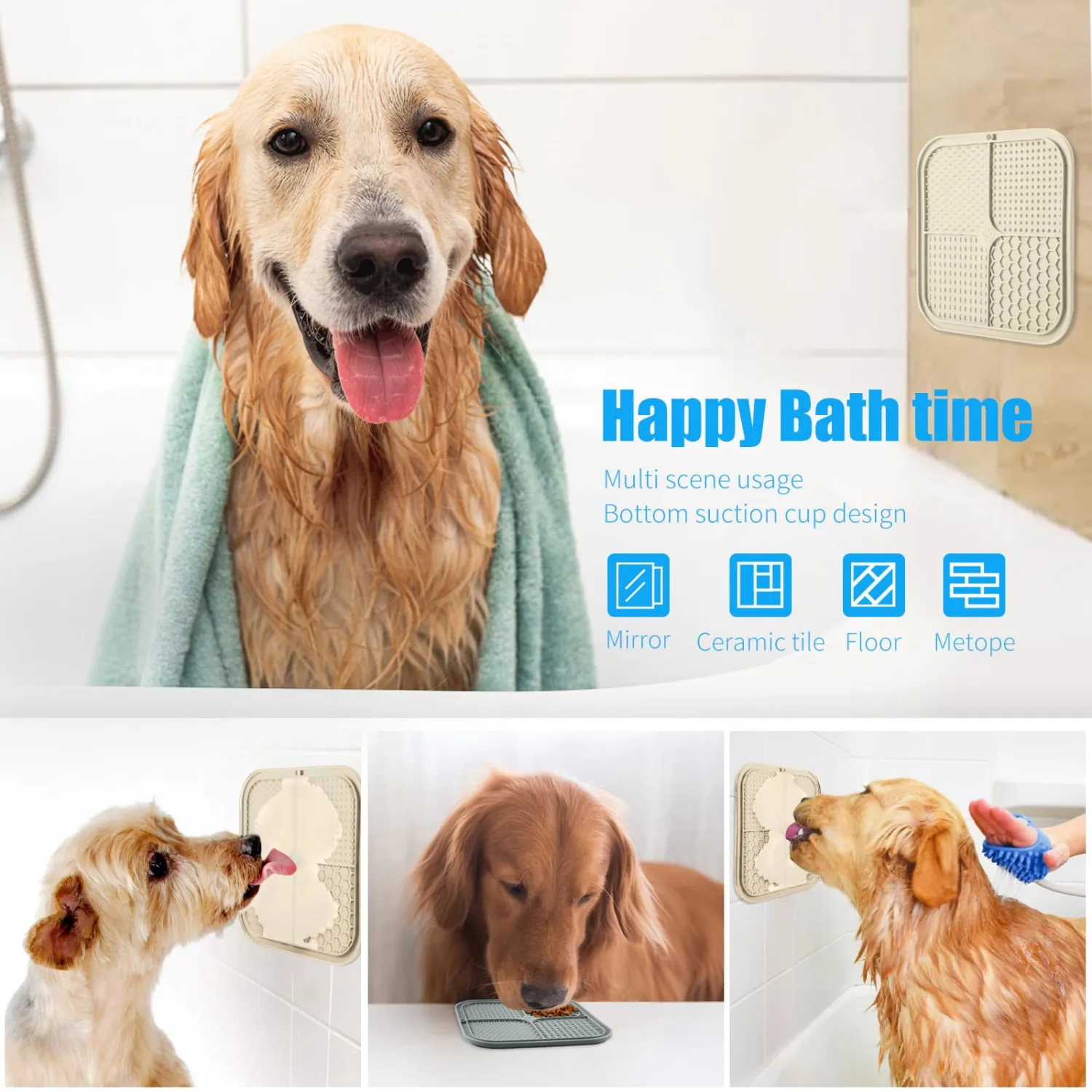Lick Mat for Dogs, Premium Lick Pad with Suction Cups for Dog Anxiety Relief, Slow Feeder Dog Bowls, Bathing, Grooming and Training