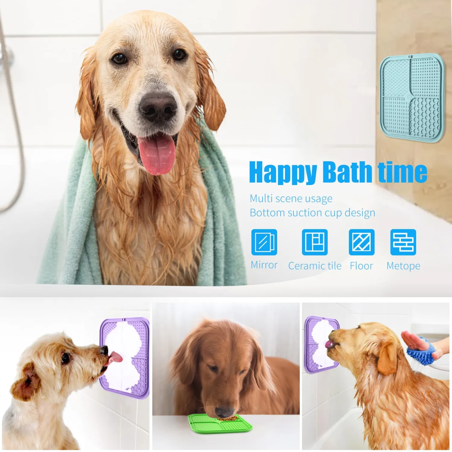 Lick Mat for Dogs, Premium Lick Pad with Suction Cups for Dog Anxiety Relief, Slow Feeder Dog Bowls, Bathing, Grooming and Training