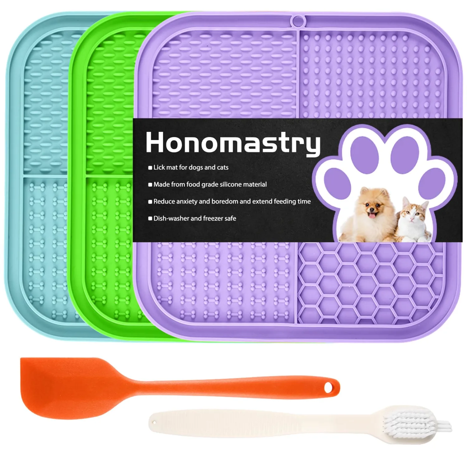 Lick Mat for Dogs, Premium Lick Pad with Suction Cups for Dog Anxiety Relief, Slow Feeder Dog Bowls, Bathing, Grooming and Training