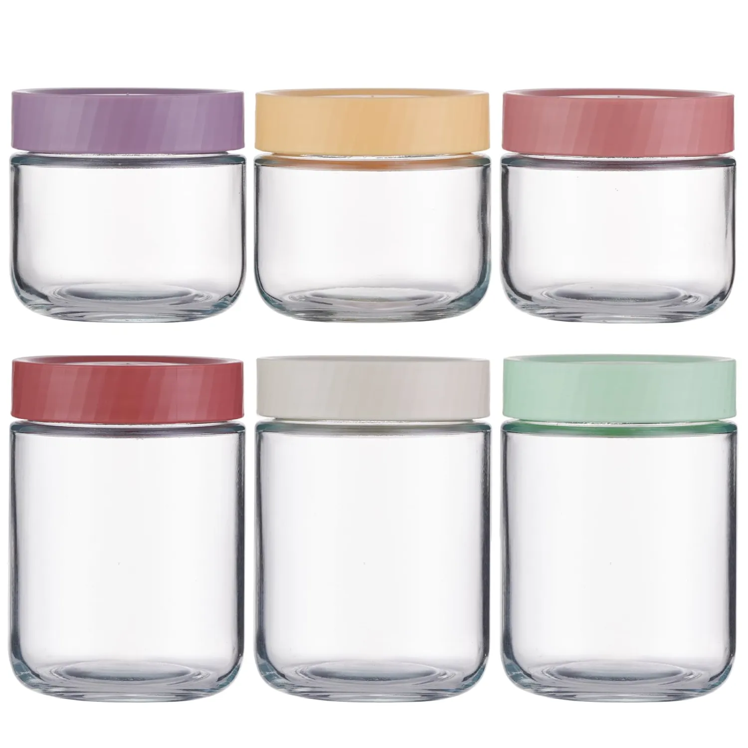 Danmu 16 oz Overnight Oats Containers with Lids,Meal Prep Containers,Mason Jars 8 oz with Lids for Snack,Overnight Oats,Yogurt,Parfait,Soup,Smoothies,Salad 100% Leak-proof Dishwasher Safe 6 Pack