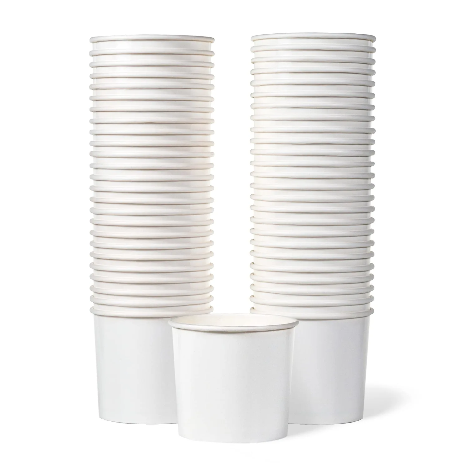 MATICAN Paper Ice Cream Cups - 50-Count 11-Oz Disposable Dessert Bowls for Hot or Cold Food, 11-Ounce Party Supplies Treat Cups for Sundae, Frozen Yogurt, Soup, White