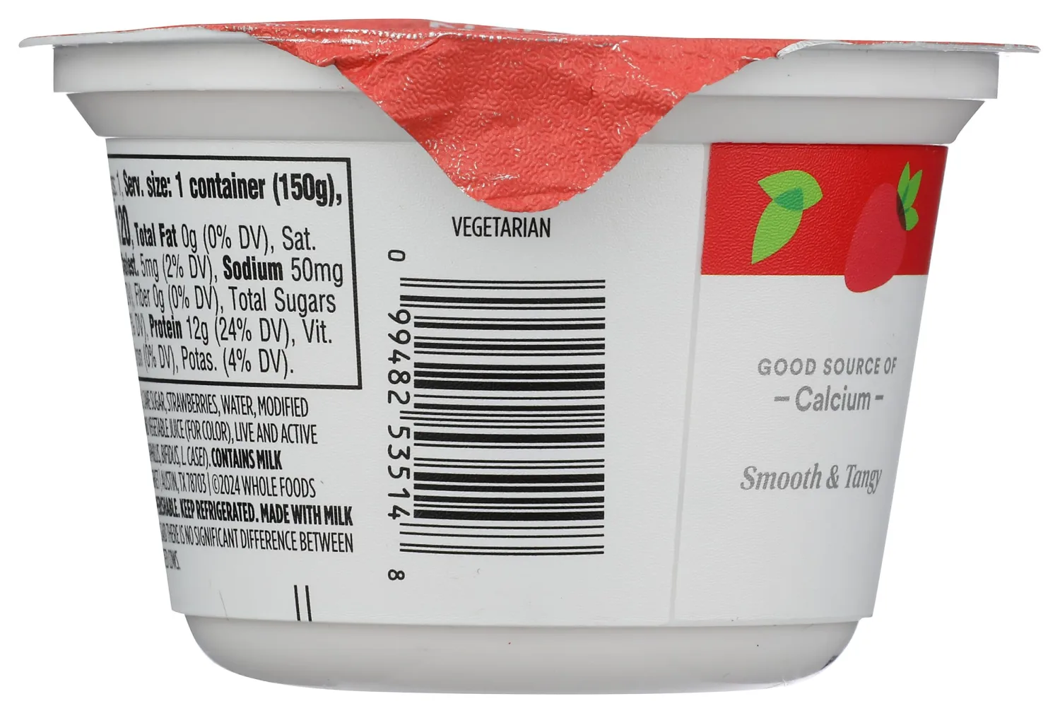 365 by Whole Foods Market, Nonfat Strawberry Greek Yogurt, 5.3 Ounce