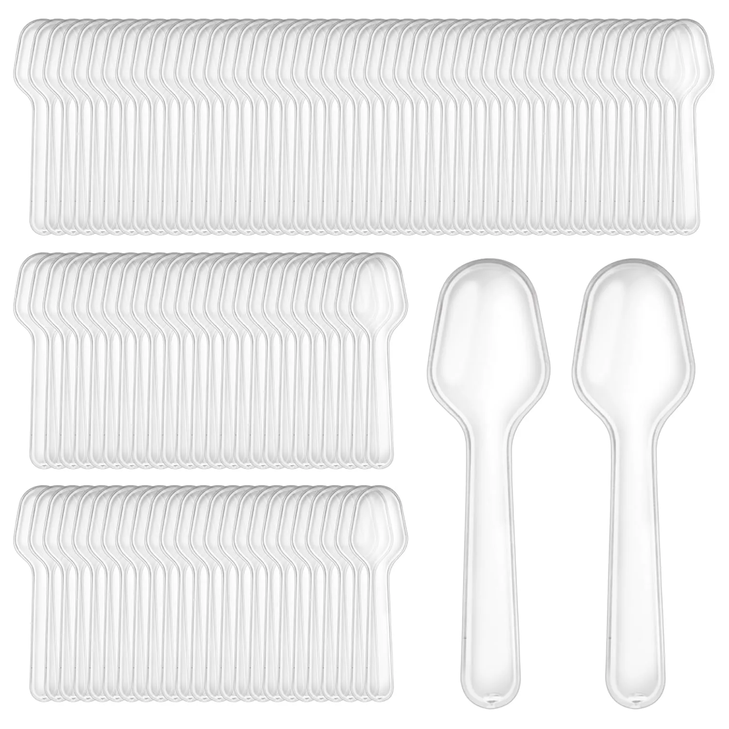 1500 Pcs 3 Inch Disponsable Clear Plastic Mini Spoons for Desserts,Small Tasting Spoon,Tiny Serving Utensils Bulk for Ice Cream,Pudding,Cake,Jelly,Yogurt,Appetizer