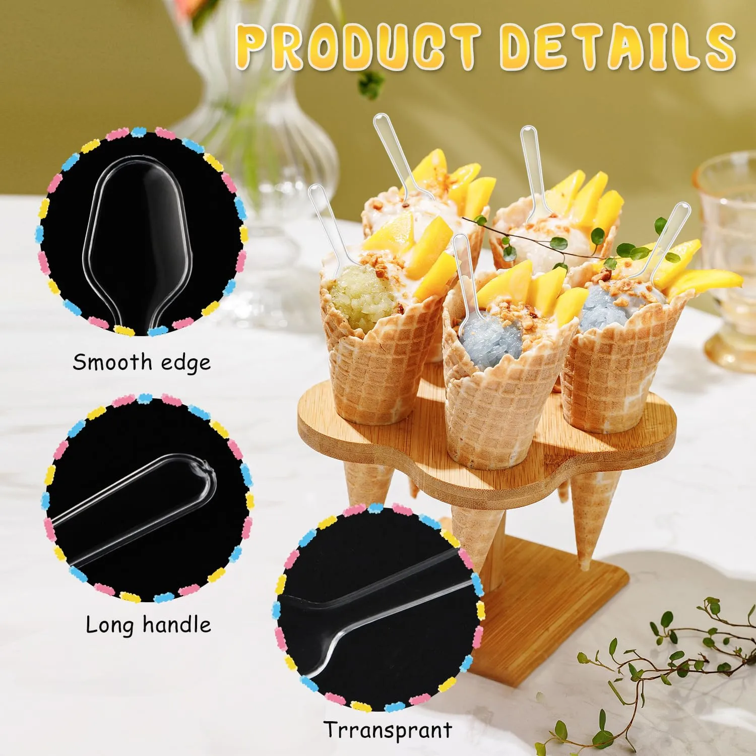1500 Pcs 3 Inch Disponsable Clear Plastic Mini Spoons for Desserts,Small Tasting Spoon,Tiny Serving Utensils Bulk for Ice Cream,Pudding,Cake,Jelly,Yogurt,Appetizer