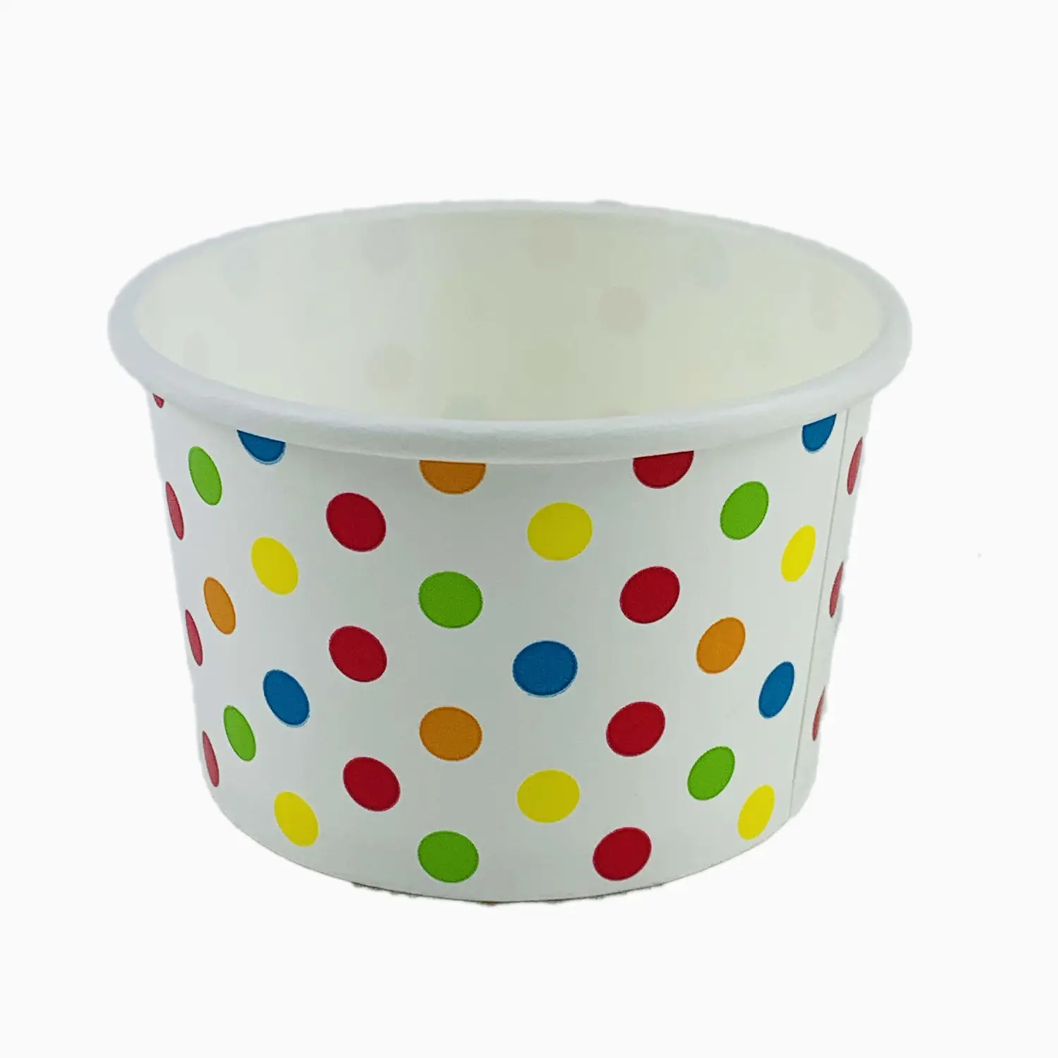 Paper Ice Cream Cups Polka Dot Paper Yogurt Cups 4oz Rainbow 50 pack