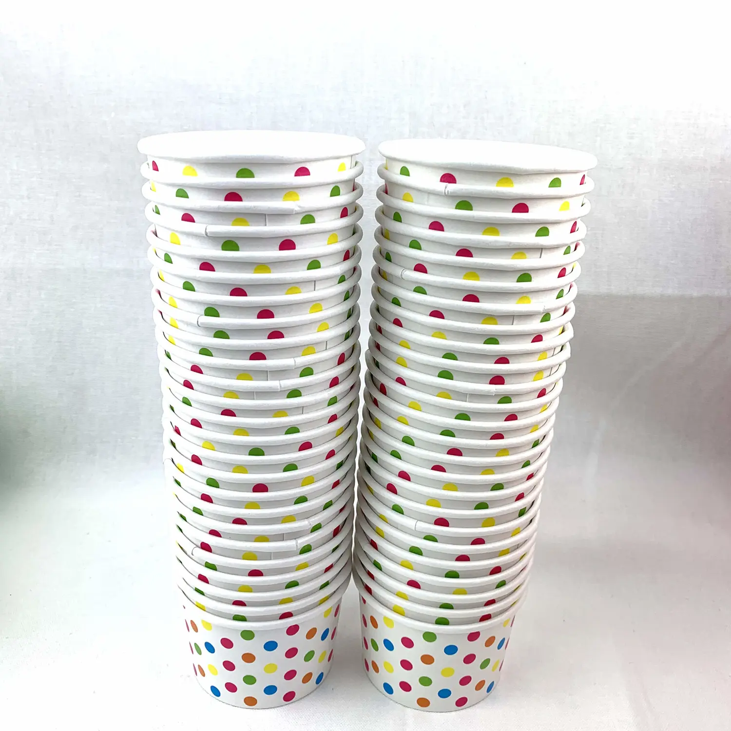 Paper Ice Cream Cups Polka Dot Paper Yogurt Cups 4oz Rainbow 50 pack