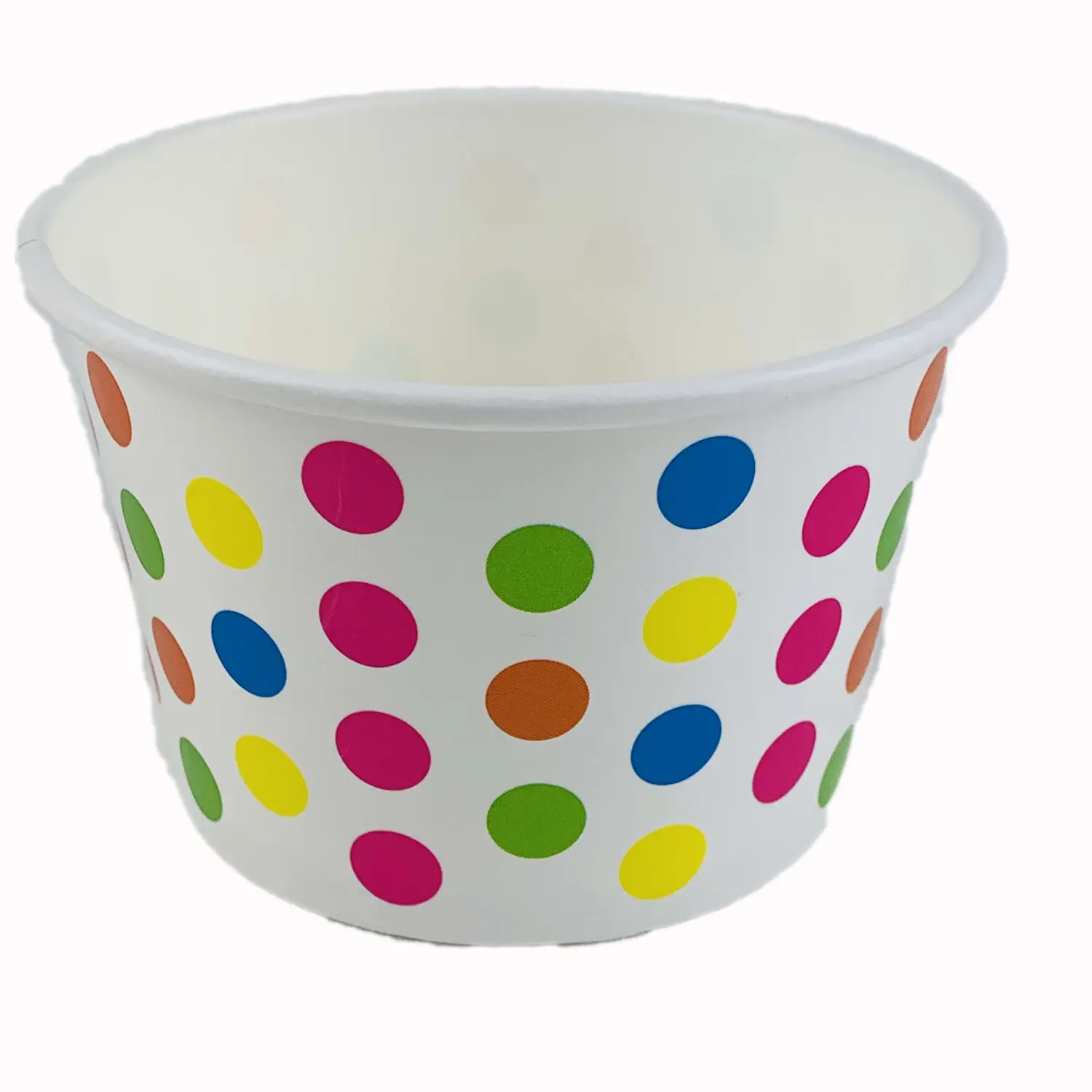Paper Ice Cream Cups Polka Dot Paper Yogurt Cups 8oz Rainbow 50 pack