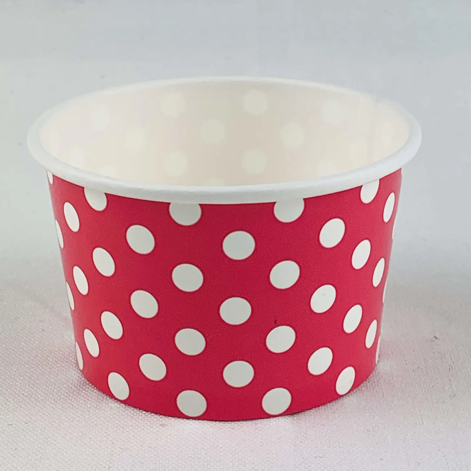 Paper Ice Cream Cups Polka Dot Paper Yogurt Cups 4oz Pink 50 pack