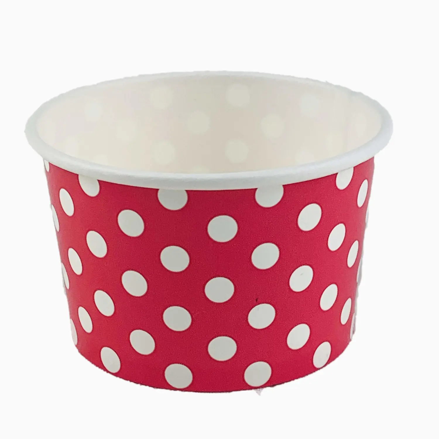 Paper Ice Cream Cups Polka Dot Paper Yogurt Cups 4oz Pink 50 pack