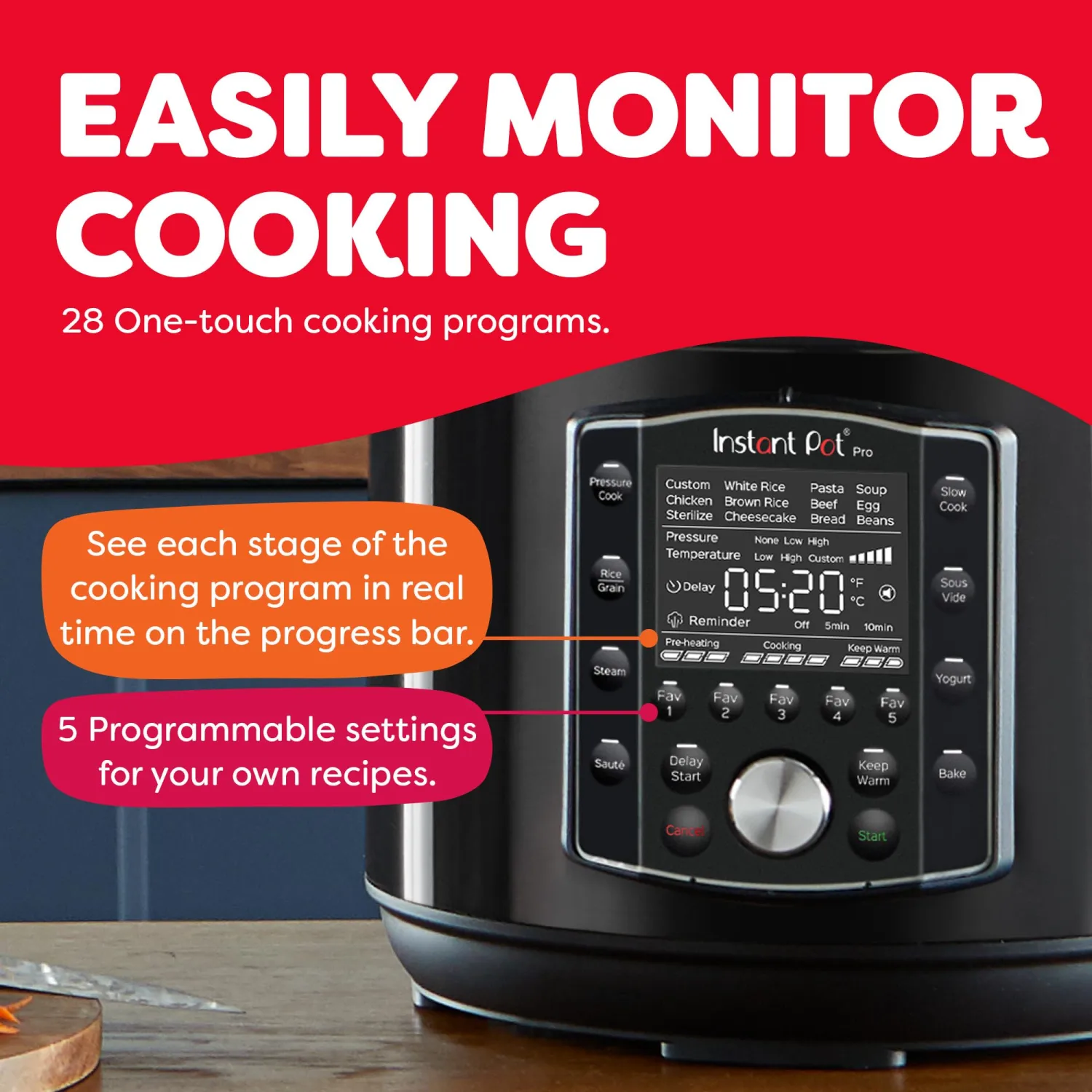 Instant Pot Pro (8 QT) 10-in-1 Pressure Cooker, Slow Cooker, Rice/Grain Cooker, Steamer, Sauté, Sous Vide, Yogurt Maker, Sterilizer, and Warmer, Includes App With Over 800 Recipes, Black
