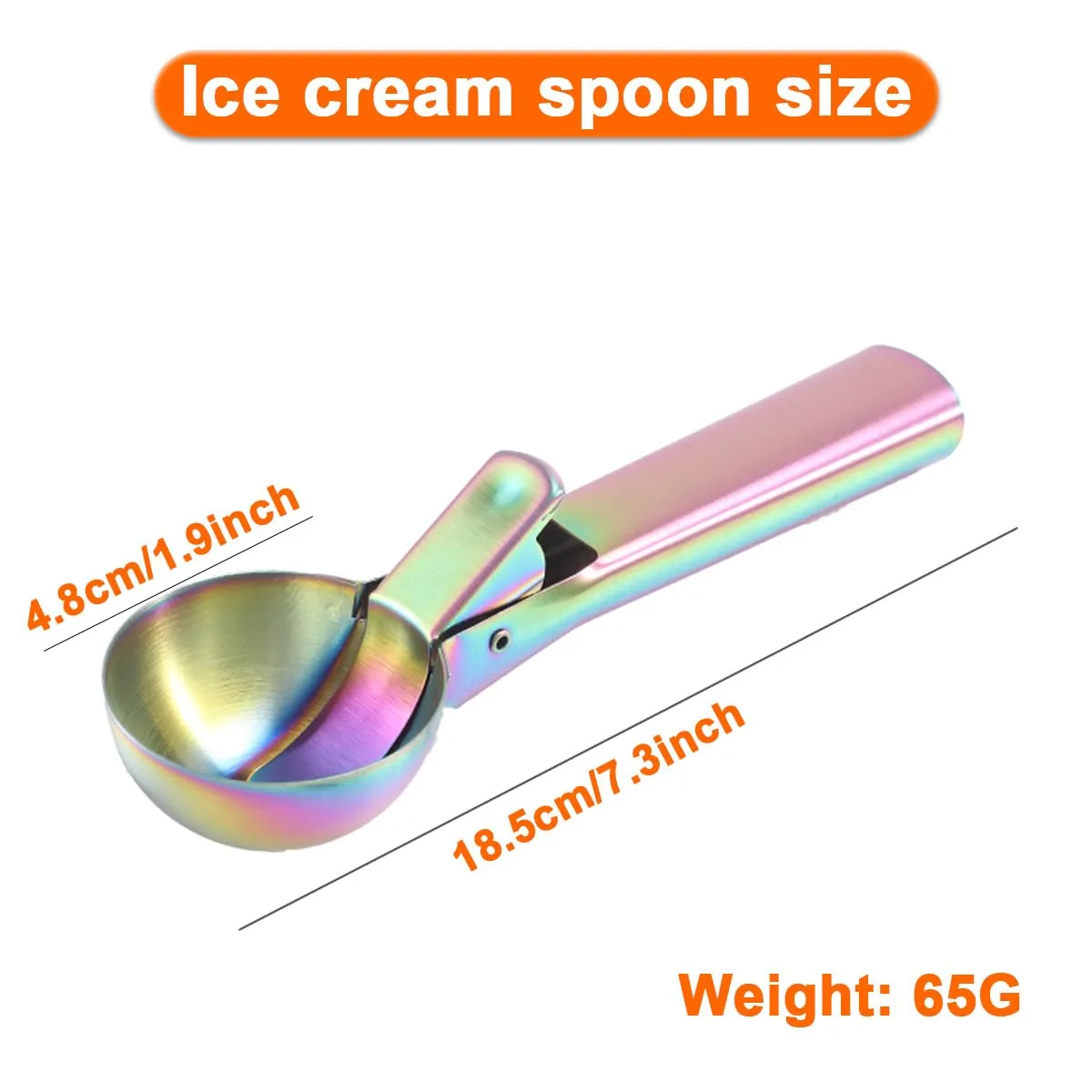 Premium Ice Cream Scoop,Portable Stainless Steel Ice Cream Scoop with Trigger and Comfortable Handle,Dishwasher Safe,Perfect for Frozen Yogurt,DIY Ice Cream，Fruit,Cookie (1, color)