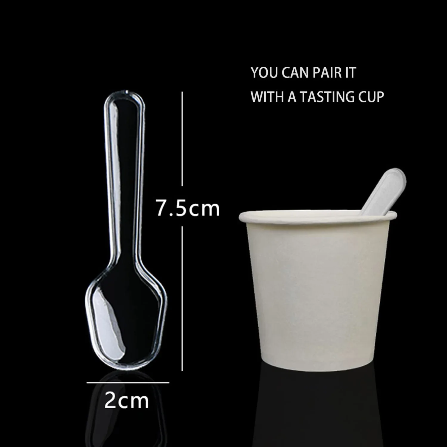 500 Pcs Disposable Clear Plastic Mini Spoon Best for Jelly Pudding Yogurt Ice Cream Desert Cake Appetizer Party
