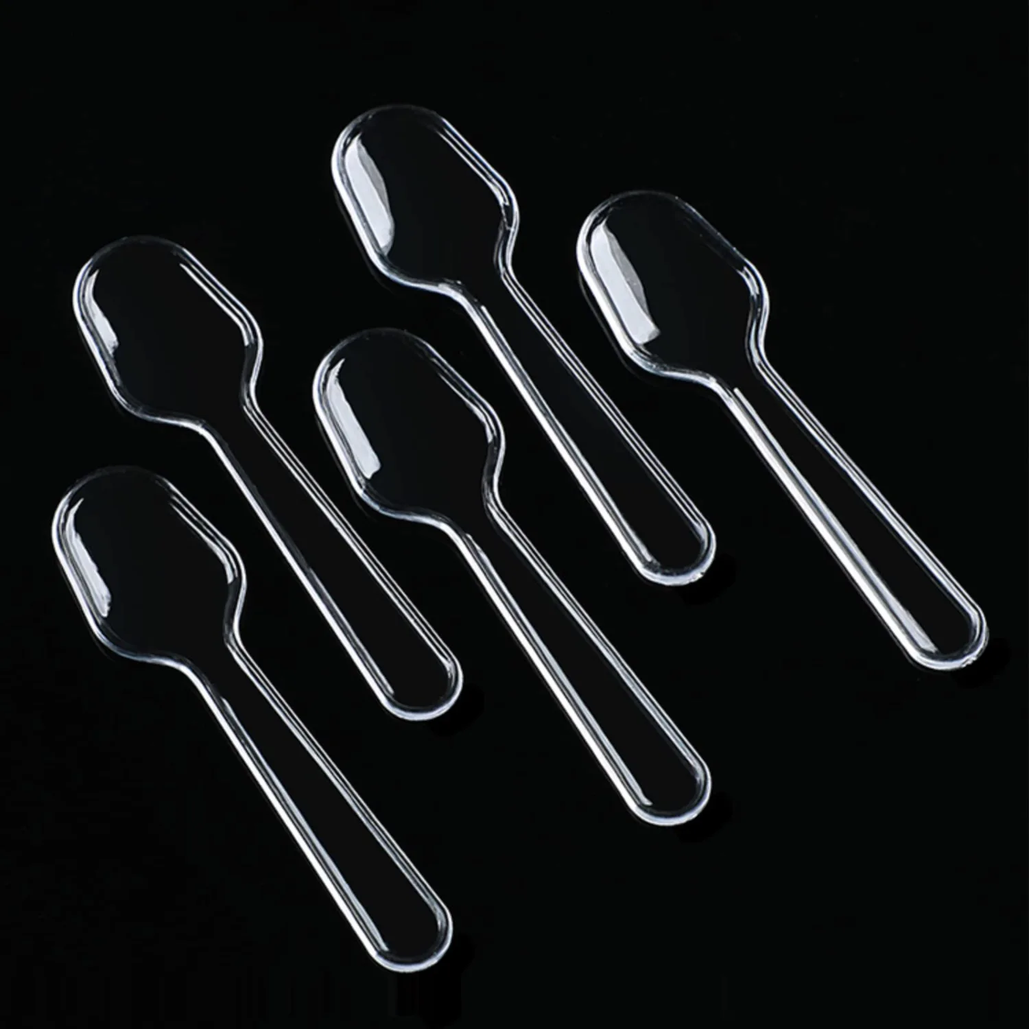 500 Pcs Disposable Clear Plastic Mini Spoon Best for Jelly Pudding Yogurt Ice Cream Desert Cake Appetizer Party