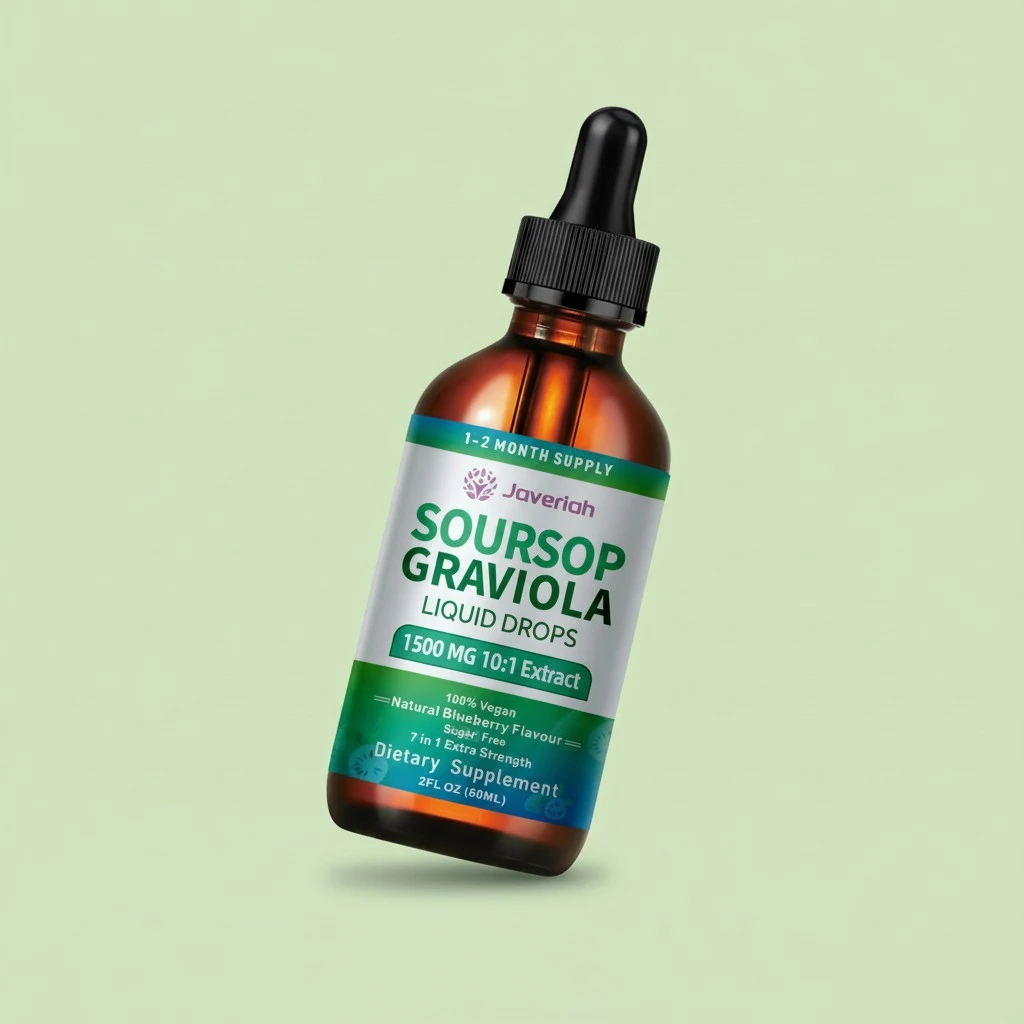 Soursop Graviola Liquid Drops Supplement with Sea Moss Extract, Soursop Bitters Liquid for Cell Support & Regeneration, Immunity, Liver, Antioxidant, Graviola Leaves Extract 2 Month Supply 60ML