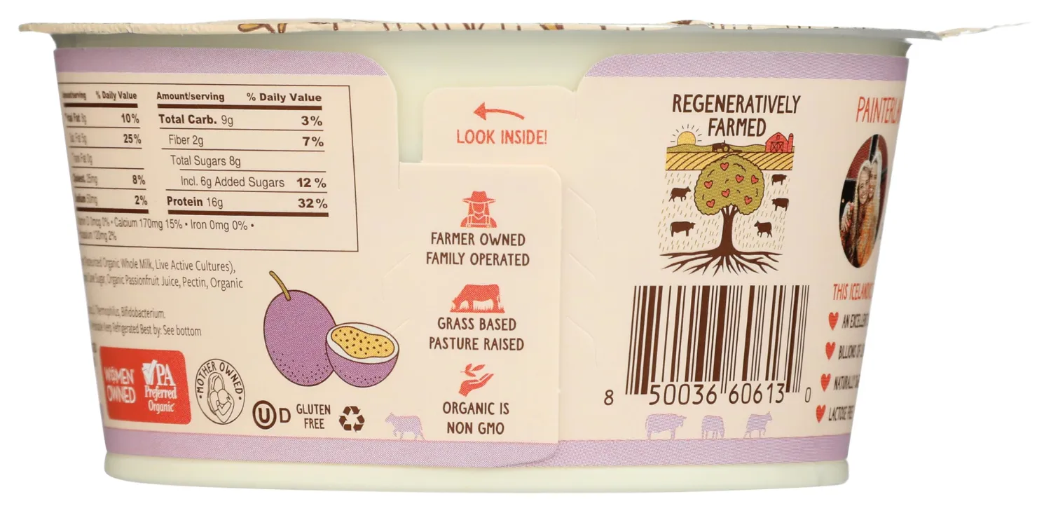 Painterland Sisters Organic Passion Fruit Skyr, 5.3 OZ