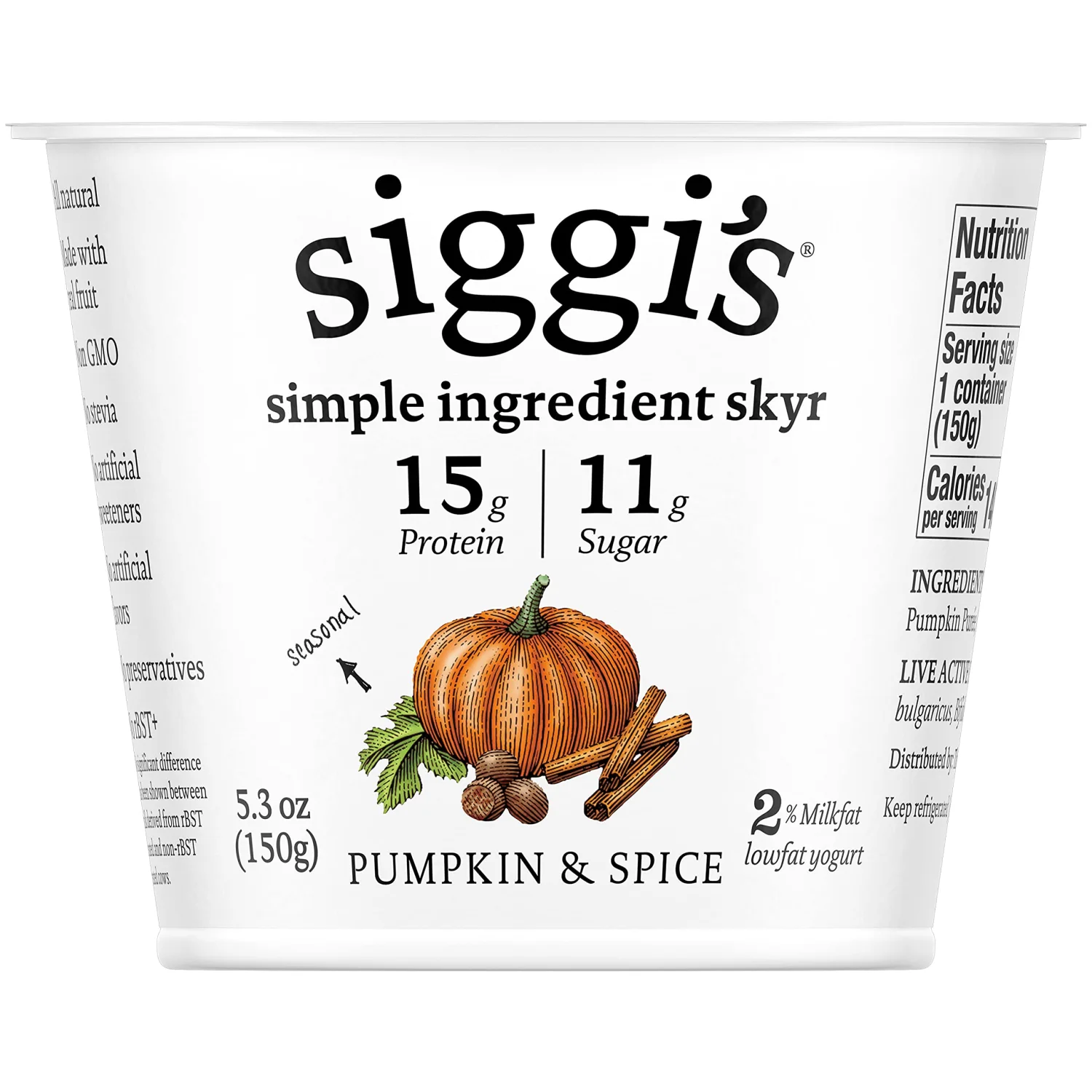 Siggi's, Yogurt Icelandic Seasonal 2%, 5.3 Ounce