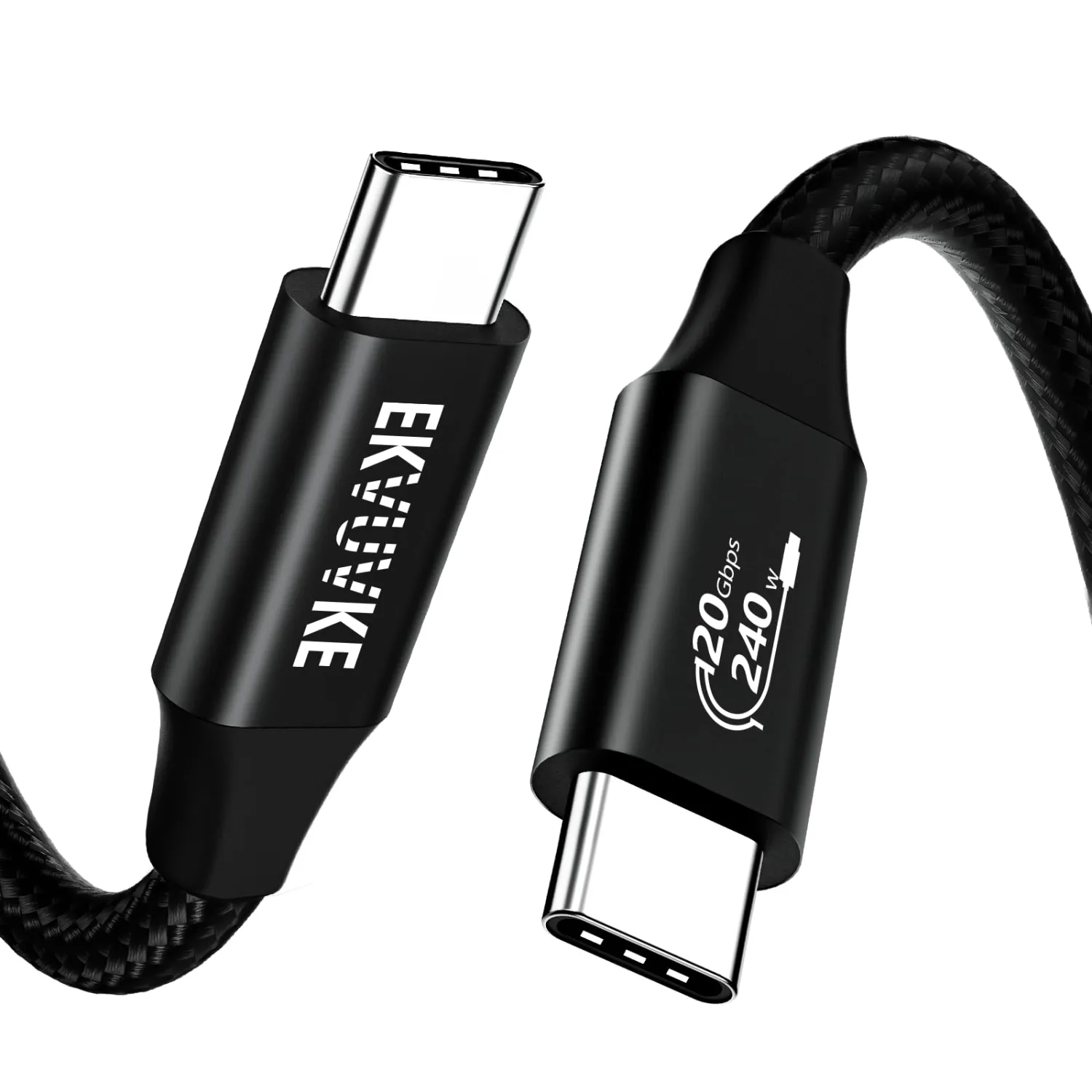 USB C Monitor Display Cable 1.6FT 240W 4K@60Hz 20Gbps Data Transfer and Fast Charge, USB C 3.2 Gen 2x2 USBC to USBC Video Cable for iPhone 16/15 Plus Pro Max, MacBook, iPad