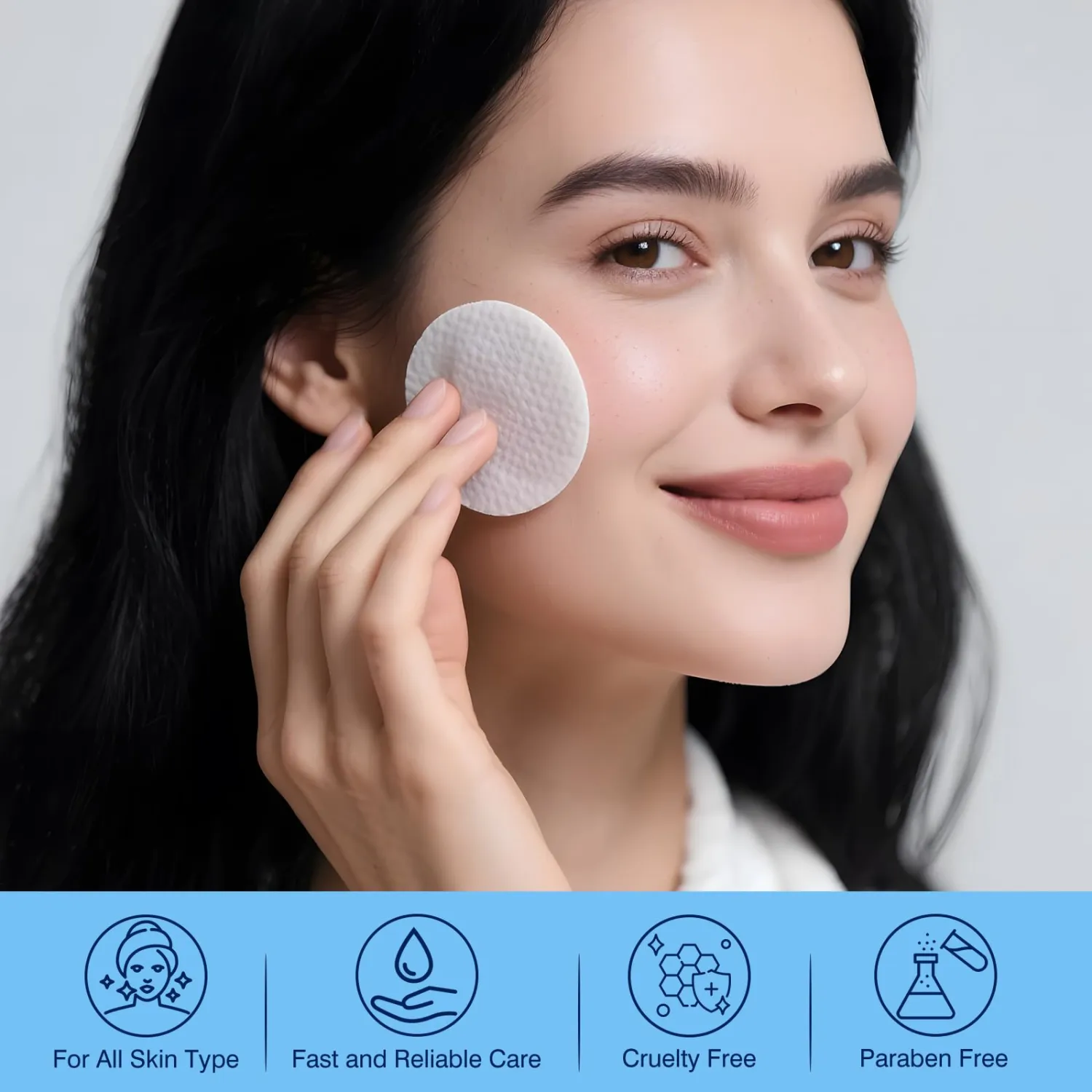 3% Hyaluronic Acid Collagen Peptide Toner Pad, Hyaluronic Acid Toners Facial Pads Jelly Pad for Face Hydrating Face Facial Treatment Toner Cotton Wipe for Women Smoothing All Skin Types 100 Pads