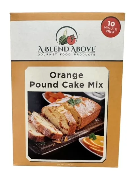 A Blend Above Orange Pound Cake Mix, Easy to Bake, 10 Minute Prep, 10 Servings, Delicious Orange Drissle, Moist and Rich Pound Cake, 0 Grams of Fat