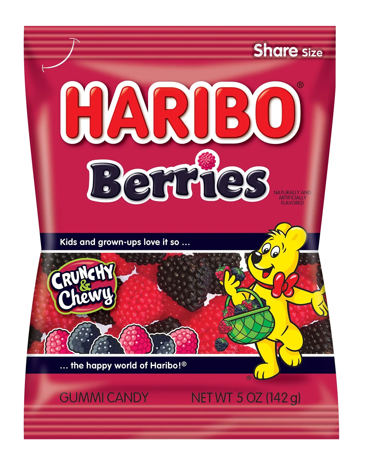 HARIBO Gummi Candy, Berries, 5 oz. Bag