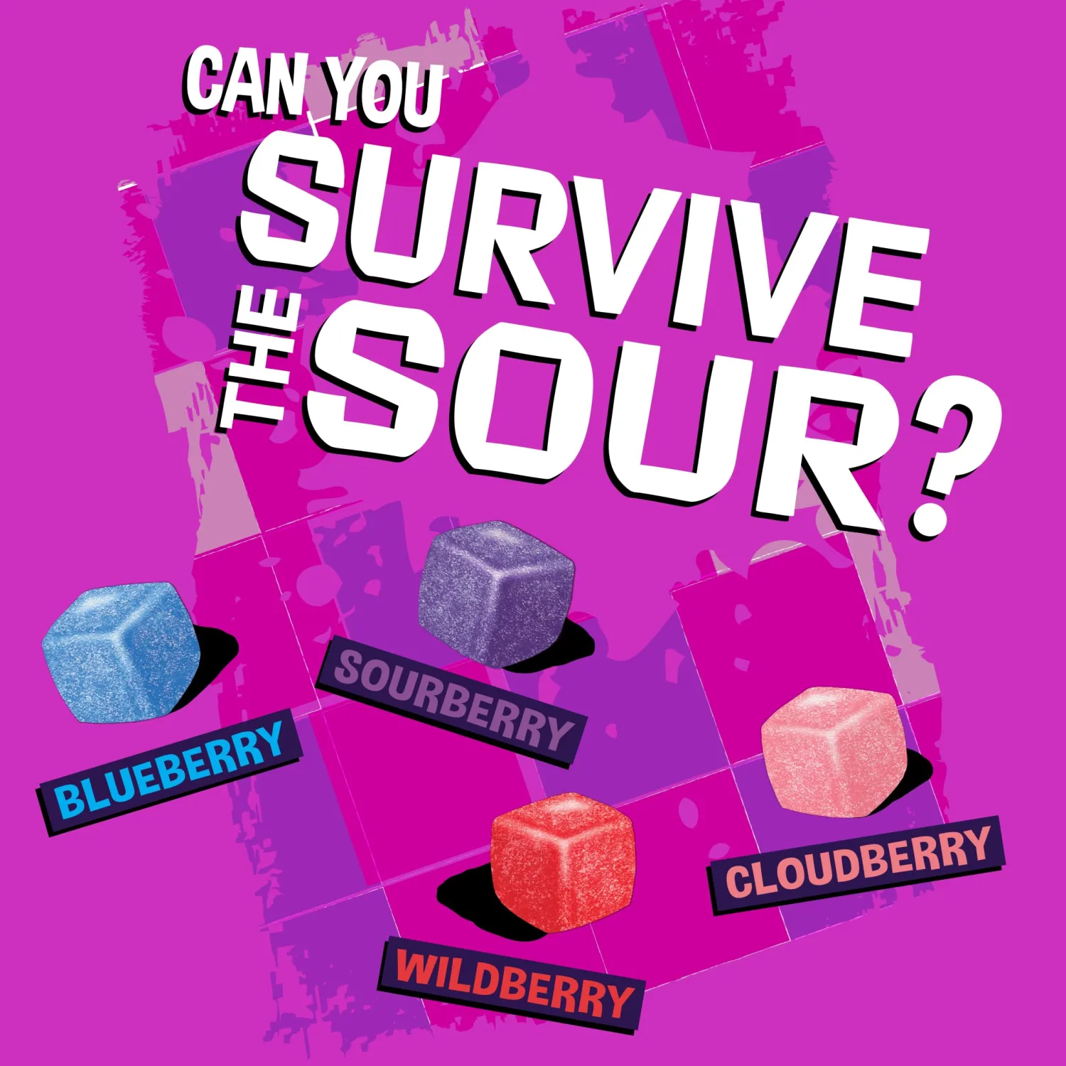 WARHEADS Berry Cubes - Sour, Sweet Berry Mix - Wildberry, Cloudberry, Blueberry, & Sourberry Flavors - 4.5 oz. Bags - 2 Pack