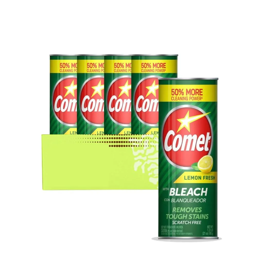 Comet-Cleaning-Powder 21 oz All Purpose Powder Cleanser with Bleach, Lemon – 4 Pack