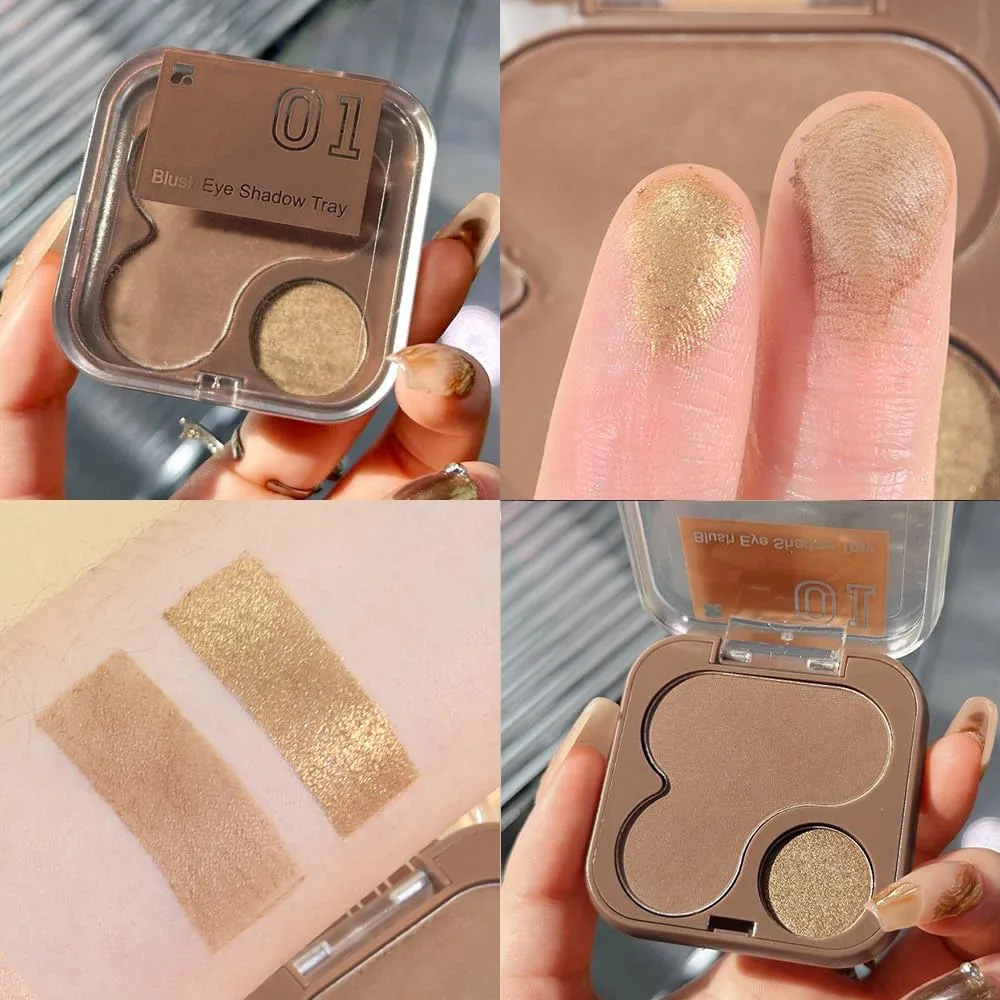 Shimmer Matte Eyeshadow Palette for Women, Brown Powder Gold Cream for Shadow Blush, Buildable Ultra Sculpt Brightening Contour, Highlight Bronzer