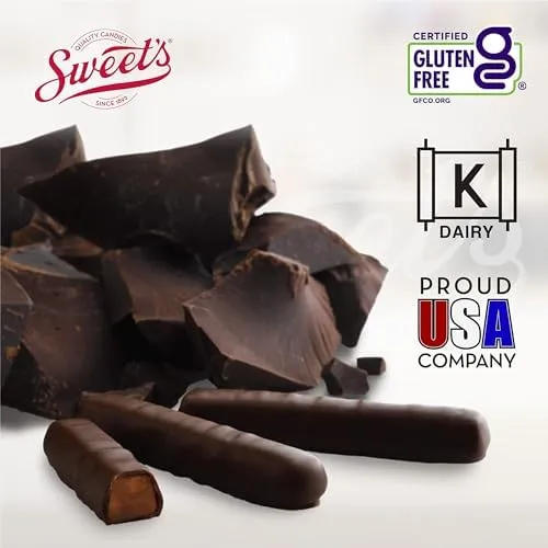 Sweet Candy Company Dark Chocolate Fruit Flavored Sticks - Gourmet Chocolate Covered Sticks, Orange and Blueberry, Gift Idea for Holidays, Gluten Free, Kosher - 10.5 oz Box (Pack of 2)