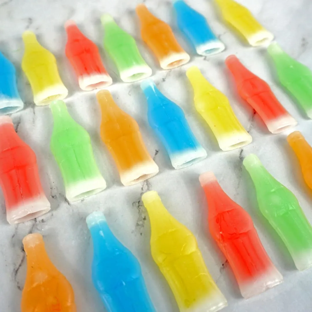 Wax Bottle Candy, 1lb Bulk Bag, Wax Juice Bottle, Retro Candy