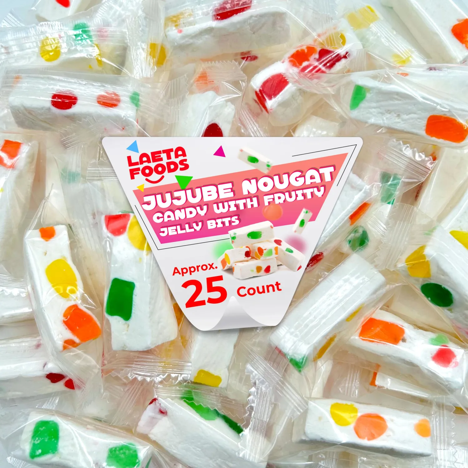 Jujube Nougat Candy | 9 Ounce Bag | Fruity Jelly Bits - Approx. 25 Count