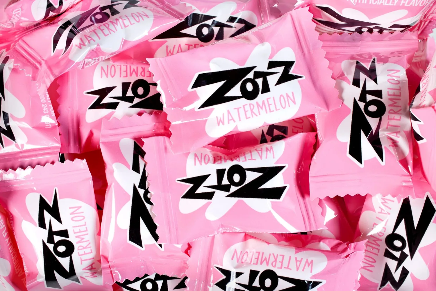Zotz Fizzy Old Fashioned Hard Candy Fruit Flavored Watermelon Candy, Individually Wrapped - Gluten Free, From Italy Since 1970 (Bag 46 Units)