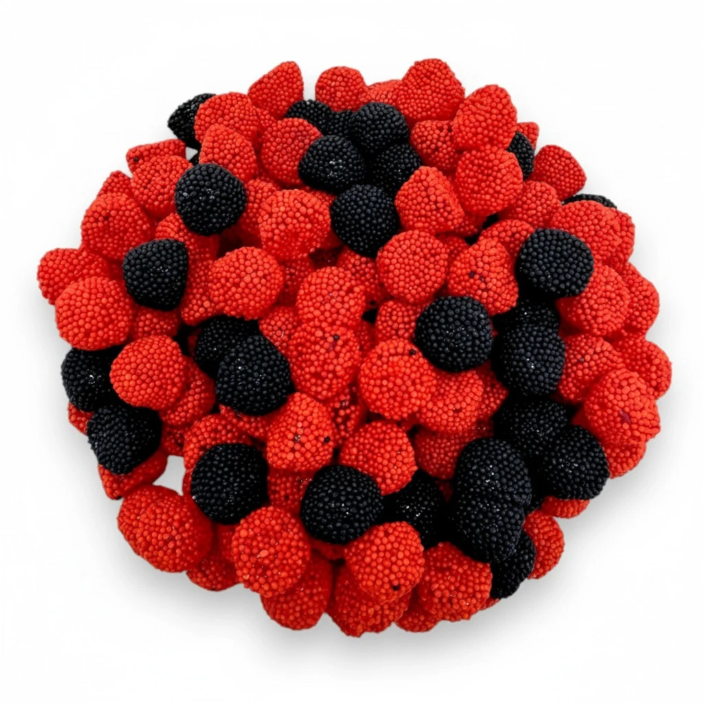 Delectable Black and Red Gummy Berries - 1.5 lbs of Heavenly Chewy Fruit Candy - Perfect for Snacks, Parties and Gifts(24 oz)